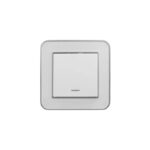 کلید یک پل (مدل ارس) قاب نقره ای زه سفید میانی سفید/ رنگی ایران الکتریک