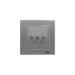 کلید سه پل کلاسیک (مدل برلیان) نقره ای میانی رنگی ایران الکتریک