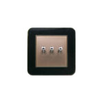 کلید سه پل کلاسیک (مدل ارس) قاب طلایی زه رنگی میانی بژ ایران الکتریک