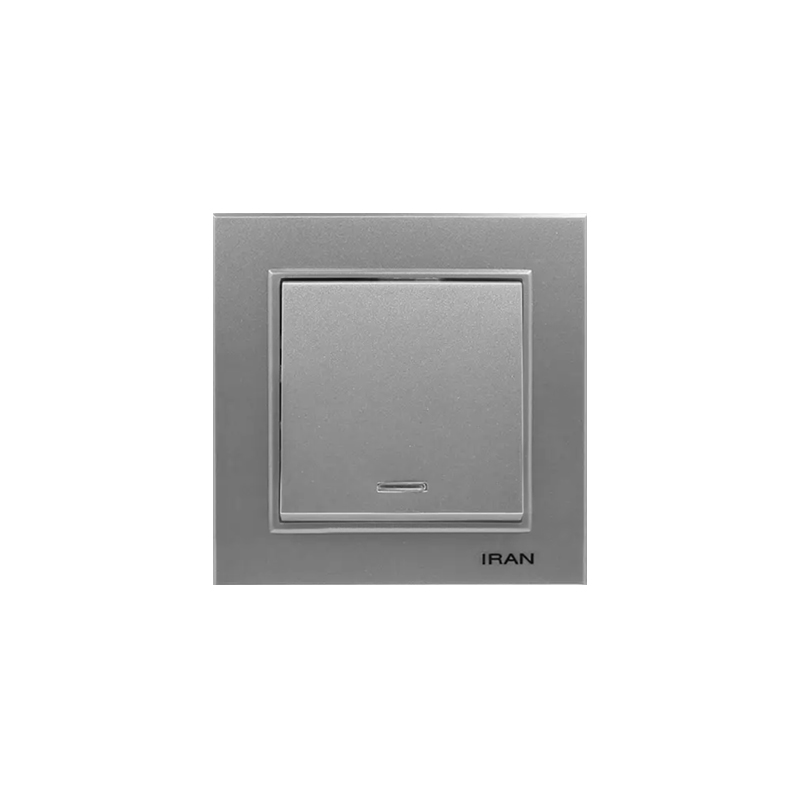 یک-پل نقره ای کلید یک پل (مدل برلیان) نقره ای میانی رنگی ایران الکتریک - Image 1