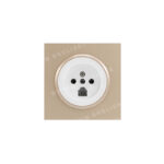 پریز تلفن دوکاره ایران الکتریک مدل (اسپادانا) قاب پلکسی رنگی میانی سفید