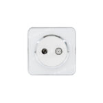 فیش آنتن SAT-TV ایران الکتریک مدل ( اسپیناس ) قاب طرح متال زه سفید میانی سفید - Image 3