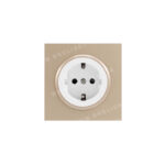 پریز برق ارت ایران الکتریک( مدل اسپادانا) قاب پلکسی رنگی میانی سفید