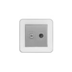 فیش آنتن SAT-TV (مدل ارس) قاب نقره‌ای زه سفید میانی رنگی ایران الکتریک