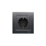 پریز برق ارتدار(مدل برلیان) زغال سنگی میانی رنگی ایران الکتریک