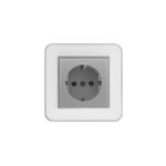 پریز برق ارت (مدل ارس) قاب نقره‌ای زه سفید میانی رنگی ایران الکتریک