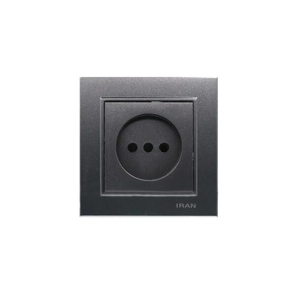 پریز برق (مدل برلیان) زغال سنگی میانی رنگی ایران الکتریک