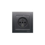 پریز تلفن دوکاره (مدل برلیان) زغال سنگی میانی رنگی ایران الکتریک