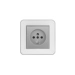 پریز تلفن دوکاره (مدل ارس) قاب نقره‌ای زه سفید میانی رنگی ایران الکتریک