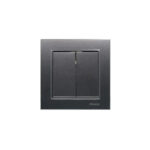 کلید دوپل (مدل برلیان) ذغال سنگی میانی رنگی ایران الکتریک