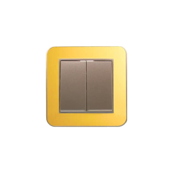 کلید دو پل (مدل ارس) قاب رنگی زه طلایی میانی رنگی ایران الکتریک