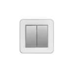 کلید دوپل (مدل ارس) قاب نقره‌ای زه سفید میانی رنگی ایران الکتریک