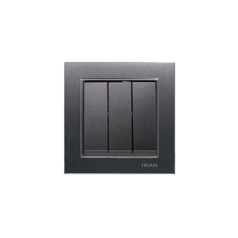 سه پل کلید سه پل کلاسیک (مدل برلیان) زغال سنگی میانی رنگی ایران الکتریک - Image 1