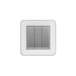 کلید سه پل (مدل ارس) قاب نقره‌ای زه سفید میانی رنگی ایران الکتریک