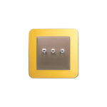 کلید سه پل اهرمی (مدل ارس) قاب رنگی زه طلایی میانی رنگی ایران الکتریک