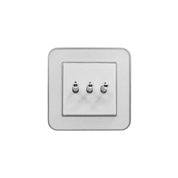 کلید سه پل کلاسیک (مدل ارس) قاب نقره‌ای زه سفید میانی سفید/ رنگی