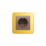 پریز برق ارتدار (مدل ارس) قاب رنگی زه طلایی میانی رنگی ایران الکتریک