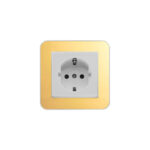 پریز برق ارت (مدل ارس) قاب رنگی زه طلایی میانی رنگی ایران الکتریک