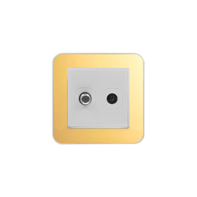 انتن sat-tv فیش آنتن SAT-TV (مدل ارس) قاب رنگی زه طلایی میانی رنگی ایران الکتریک - Image 1