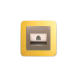 پریز تلفن تک سوکت (مدل ارس) قاب رنگی زه طلایی میانی رنگی ایران الکتریک