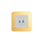 کلید دو پل اهرمی (مدل ارس) قاب رنگی زه طلایی میانی رنگی ایران الکتریک