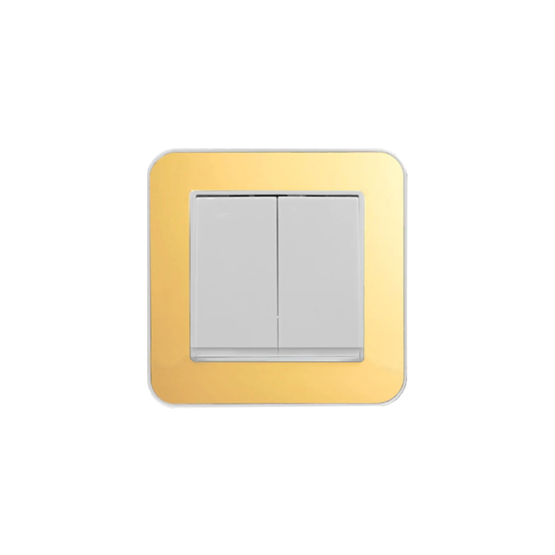 دو پل کلید دوپل (مدل ارس) قاب رنگی زه طلایی میانی رنگی ایران الکتریک - Image 1