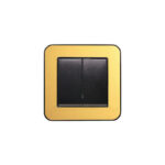 کلید دو پل (مدل ارس) قاب رنگی زه طلایی میانی رنگی ایران الکتریک