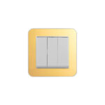 کلید سه پل (مدل ارس) قاب رنگی زه طلایی میانی رنگی ایران الکتریک