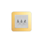 کلید سه پل اهرمی (مدل ارس) قاب رنگی زه طلایی میانی رنگی ایران الکتریک