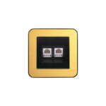 پریز تلفن دو سوکت (مدل ارس) قاب رنگی زه طلایی میانی رنگی ایران الکتریک