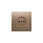 پریز برق (مدل برلیان) بژ میانی رنگی ایران الکتریک