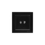 کلید دو پل کلاسیک (مدل برلیان) مشکی میانی رنگی ایران الکتریک