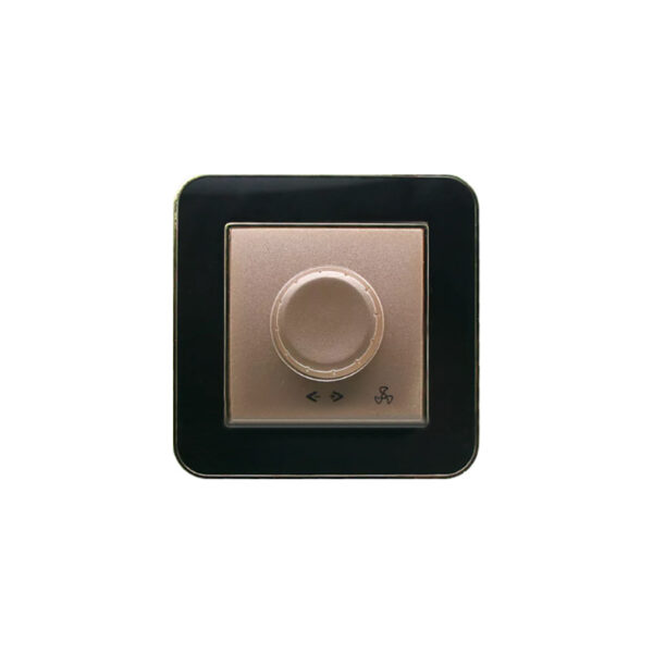 کلید دیمر فن (مدل ارس) قاب طلایی زه رنگی میانی بژ ایران الکتریک