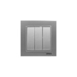 کلید سه پل (مدل برلیان) نقره ای میانی رنگی ایران الکتریک