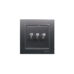 کلید سه پل کلاسیک (مدل برلیان) زغال سنگی میانی رنگی ایران الکتریک