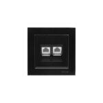 پریز تلفن دو سوکت (مدل برلیان) مشکی میانی رنگی ایران الکتریک